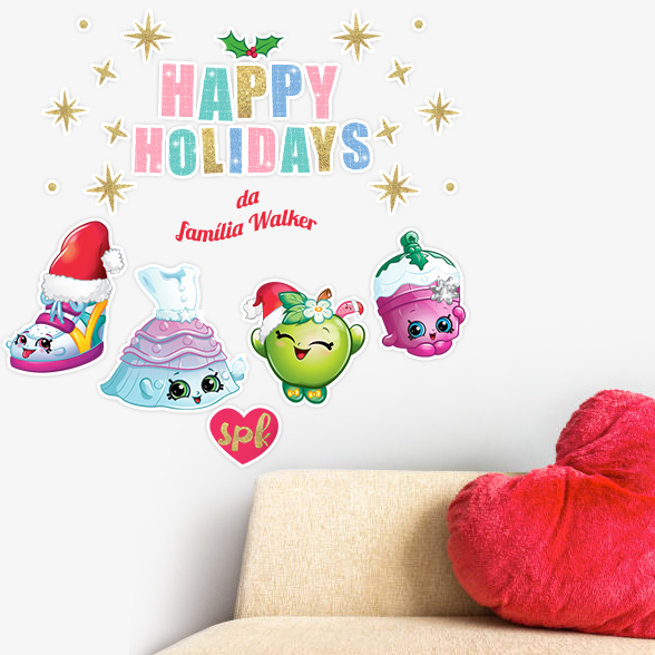 Decalques de Parede Shopkins™ Personalizados de Natal